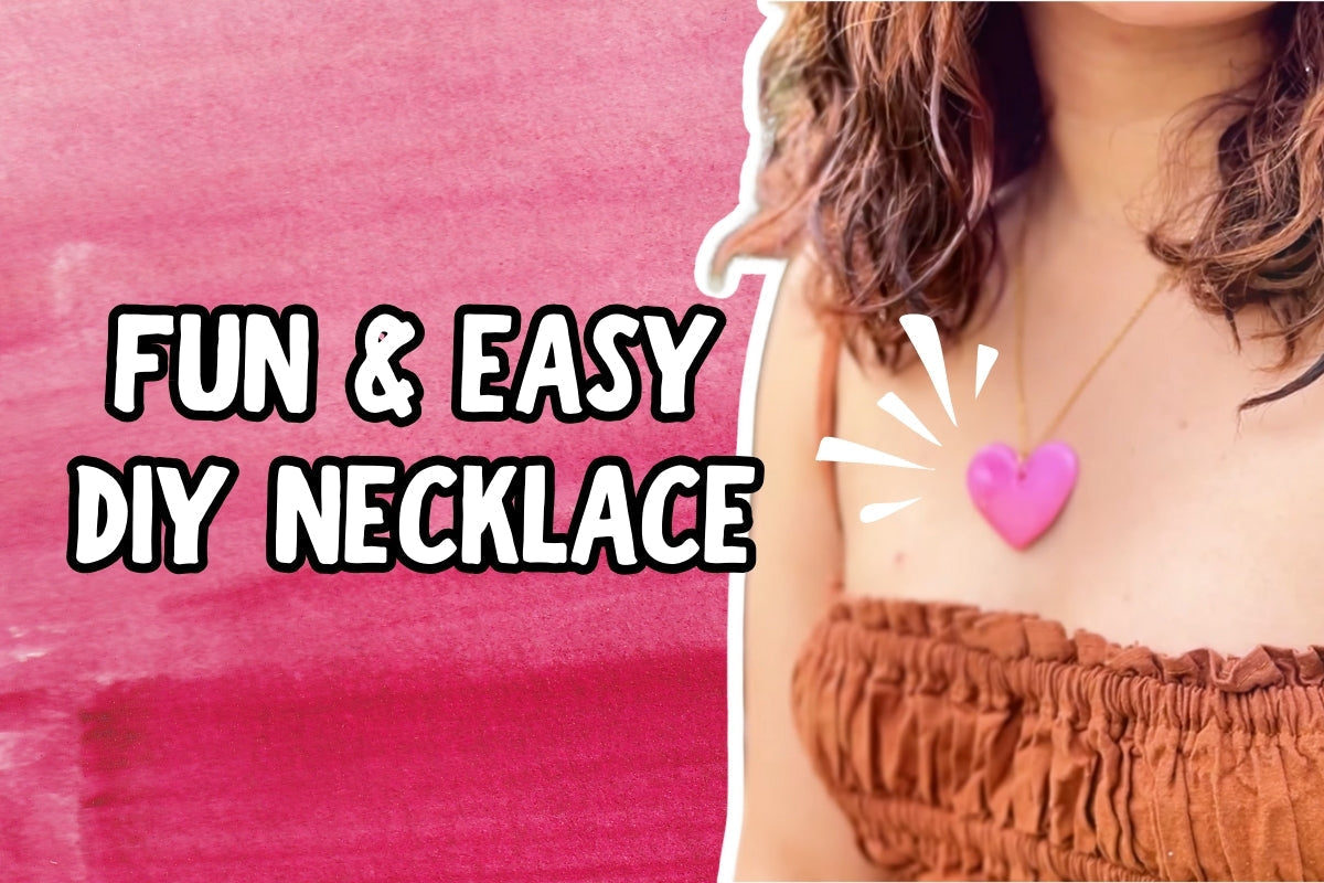 DIY Valentine’s Gift: Easy Watercolor and Hot Glue Necklace Tutorial