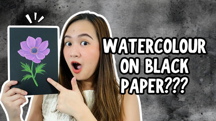 Watercolour Painting on Black Paper? Try This Glowing Anemone!