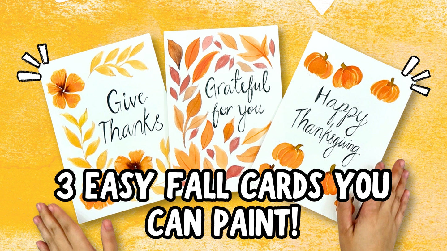 3 Easy Autumn/Thanksgiving Cards to Paint with Bloom by Craftamo Wedge Brushes