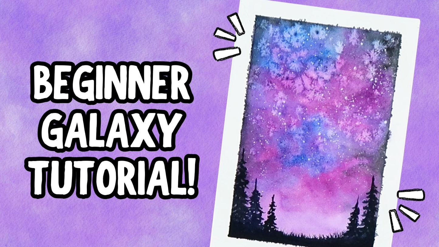 How to Paint a Dreamy Galaxy Night Sky with Watercolor & Salt Texture