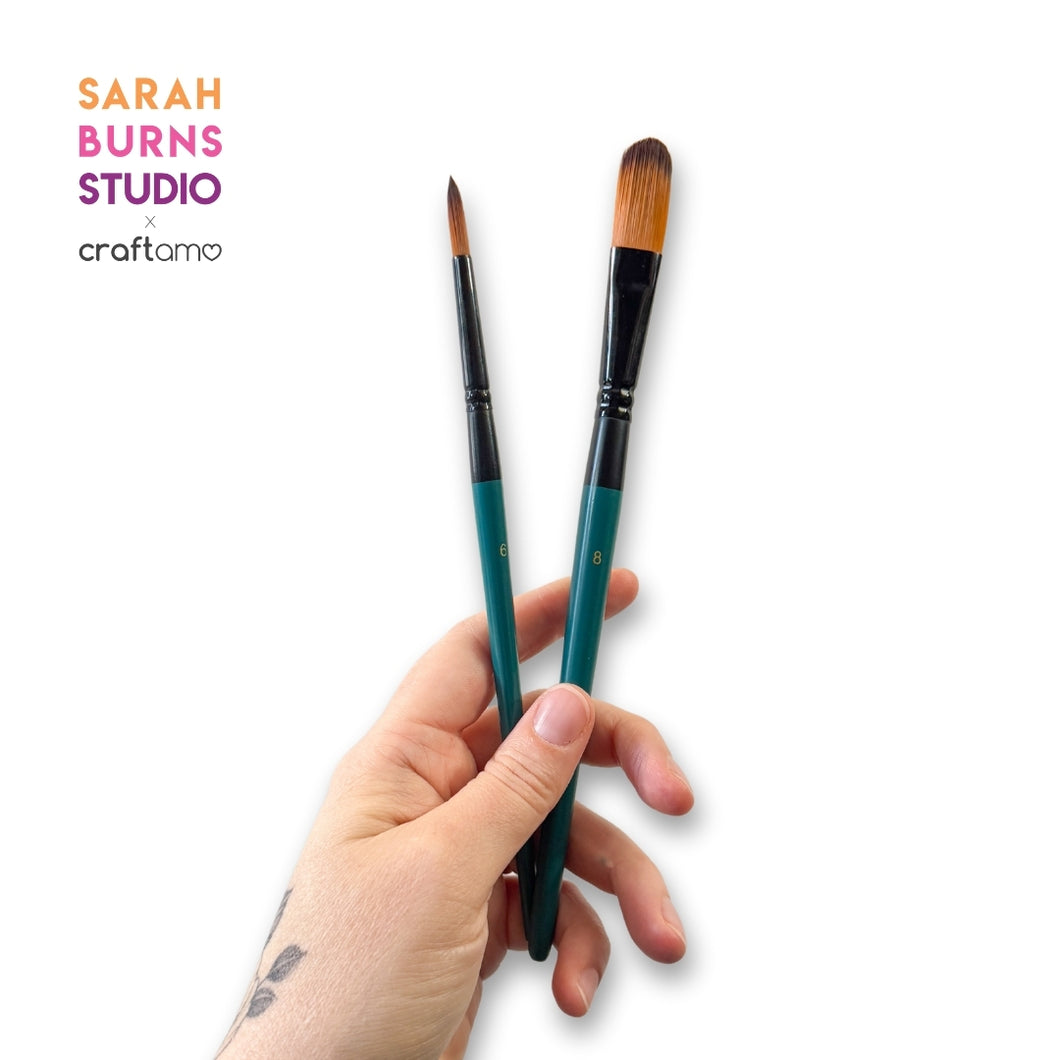 Sarah Burns Studio | Filbert & Round Duo Brush Set