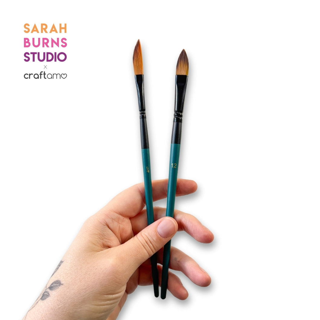 Sarah Burns Studio | Dagger & Cat's Tongue Duo Brush Set