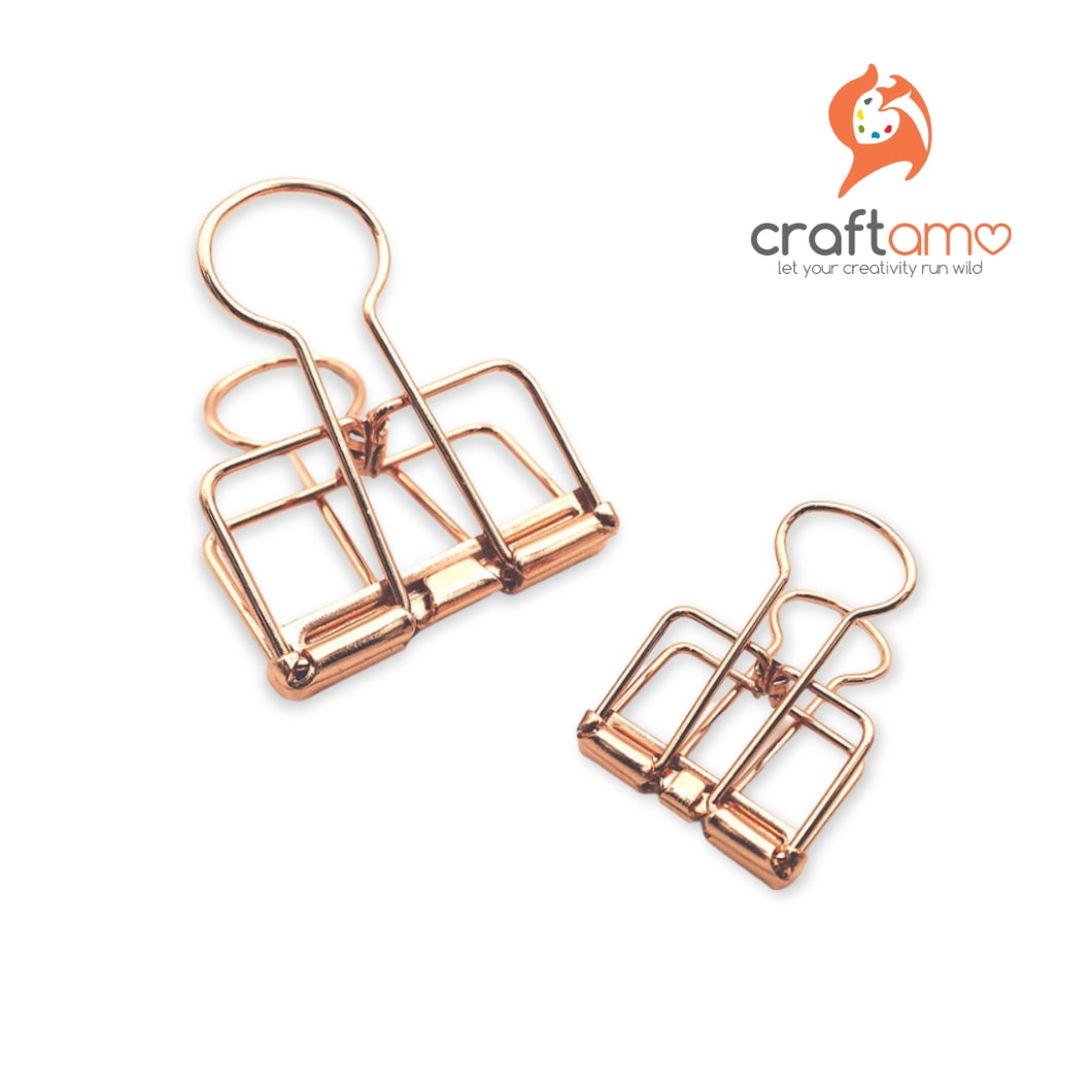 Rose Gold Skeleton Binder Clip Set